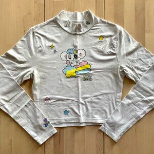 Teddy Fresh x Yurie Sekiya Women's Cute Kawaii Japanese Mock Neck Blouse Top